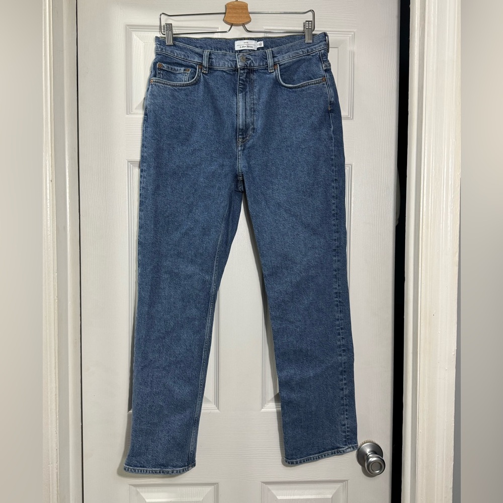 & Other Stories High Rise Straight Leg Crop Jeans Blue Size 32